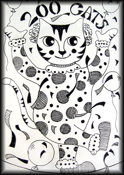 200th What a Cat! drawing.