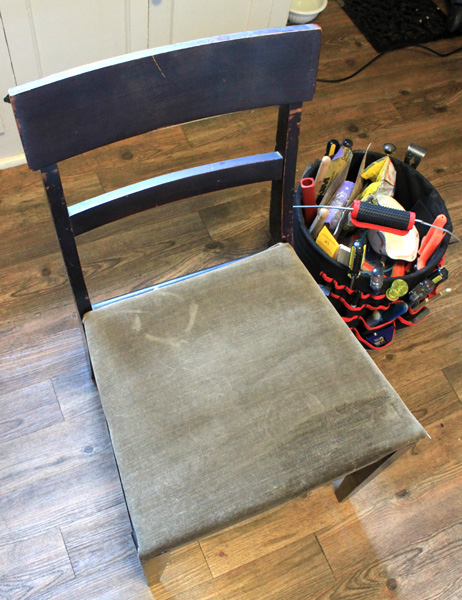 Chair with brown upholstery