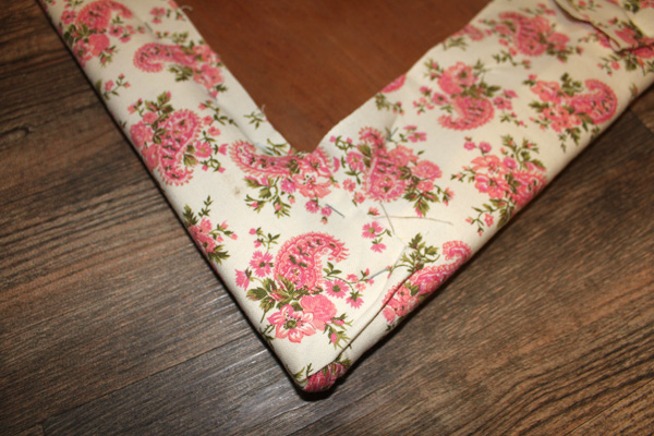 Fabric folded over the corner