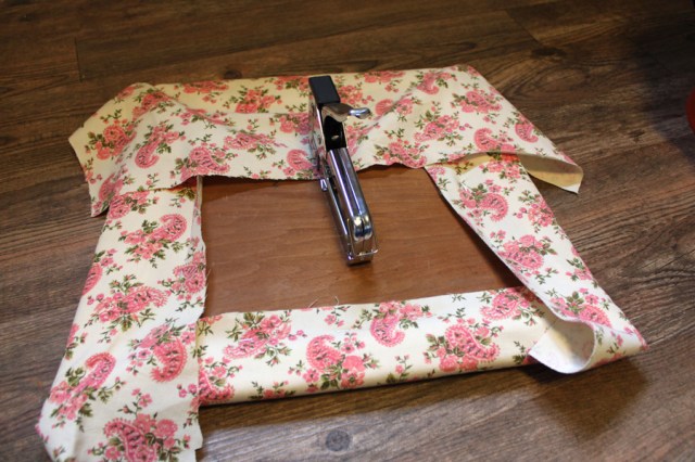 Stapling the finish fabric