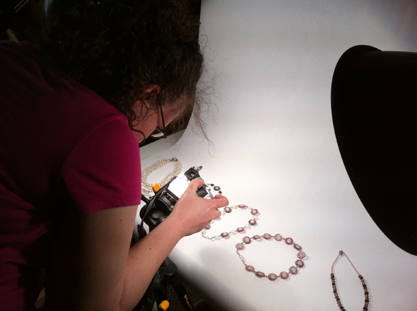 Loryn photographing jewelry