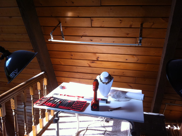 Set-up of photo table.