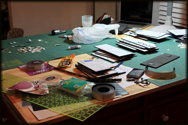 Cut pieces of puzzle