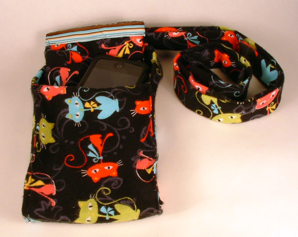 Finished bag open to show my iPhone.