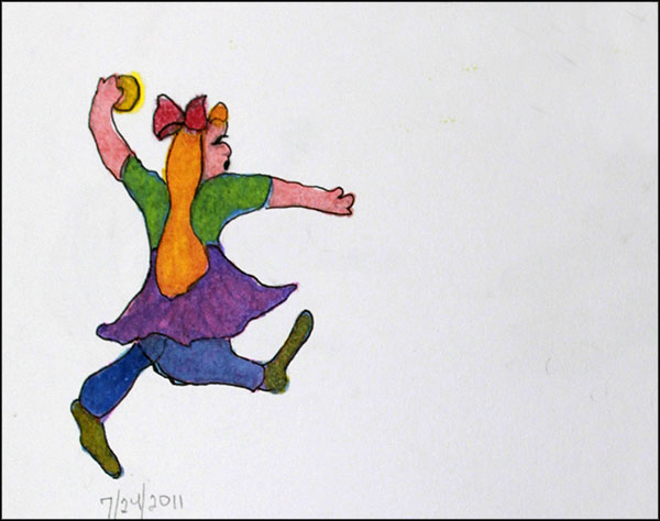 Squiggle girl with ball