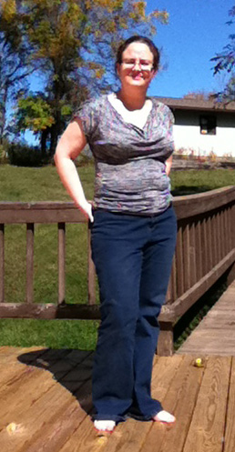 Photo of me in my newly dyed jeans.