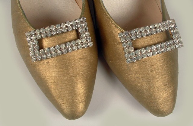 Close-up photo of shoe buckles.