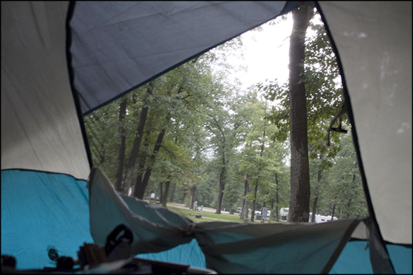 Tent and the rain