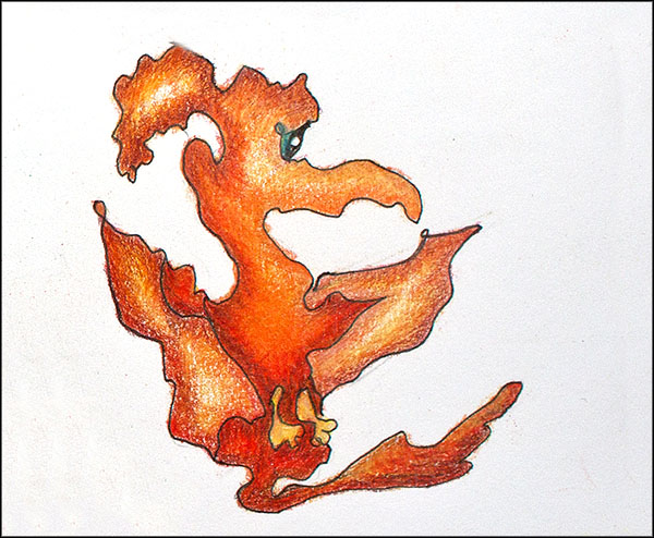 Winged Orange Squiggle