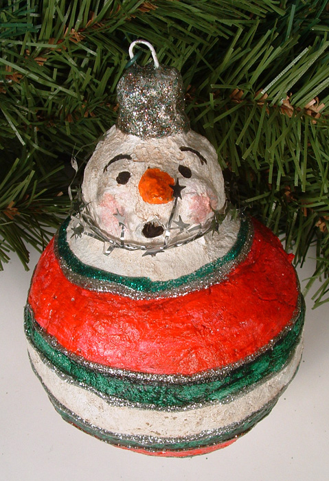 Photo of snowman ornament.