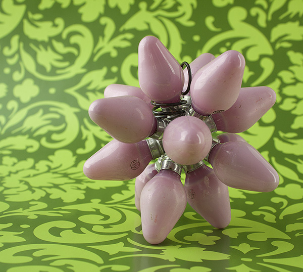 Star ornament made from Christmas lights