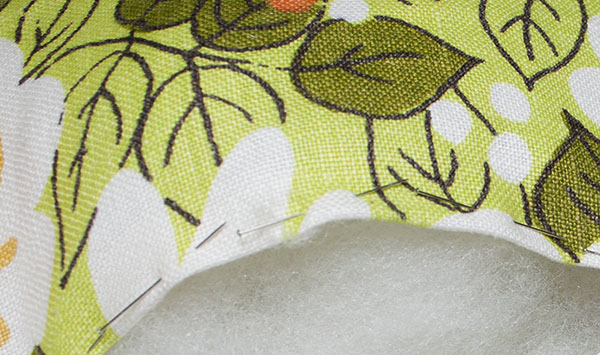 Pin the seams to make a guide for your stitching