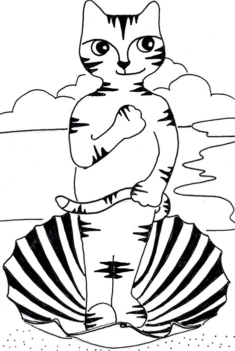 Cartoon art cat Link Botticelli