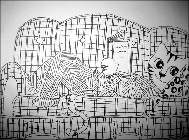 Cartoon Cat Link Couch Potato