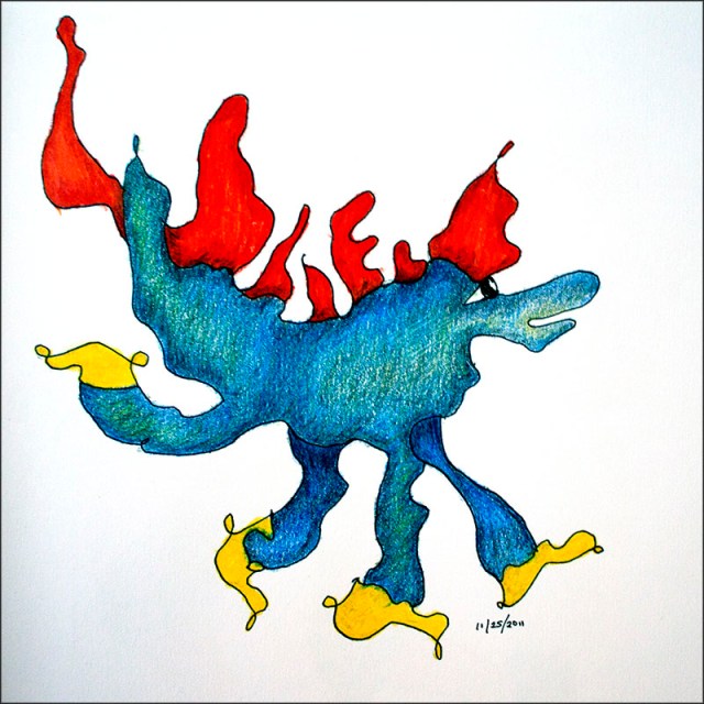 Daily Squiggle Cartoon Colored Pencil