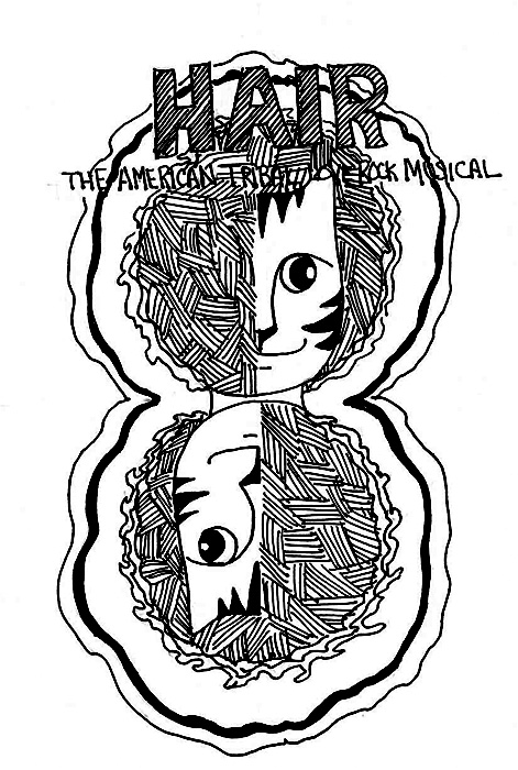 Cat Art Cartoon Link Pen Ink Drawing Rock Musical Hair