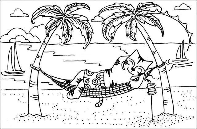 Cartoon Cat Link Art Pen Ink Drawing