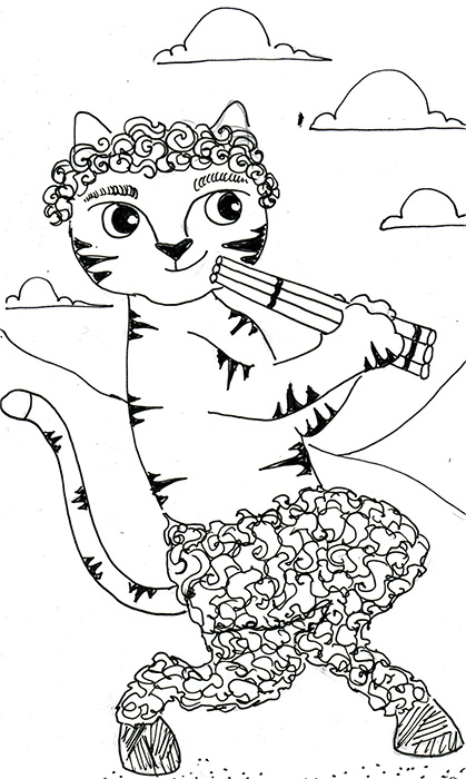 Cat Art Cartoon Pen Ink Drawing Pan Project 365