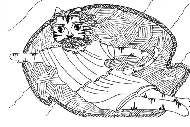 Art Cat Cartoon Link Michelangelo Creator Pen Ink Drawing