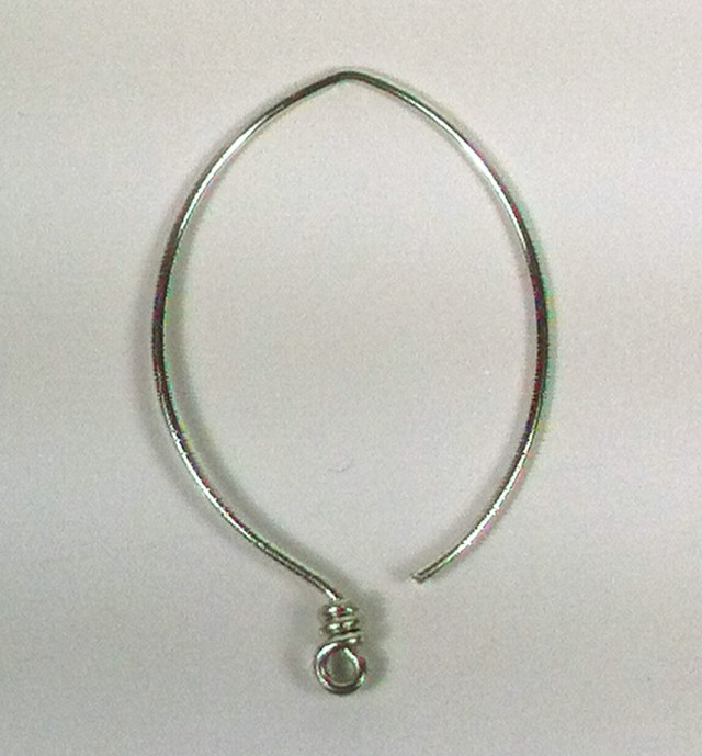 Completed almond shaped ear wire.