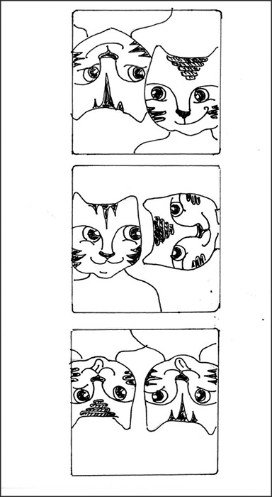 Cat Art Cartoon Link Pen Ink Drawing Photo Booth