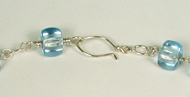 Blue Cube and Pearl Necklace Clasp