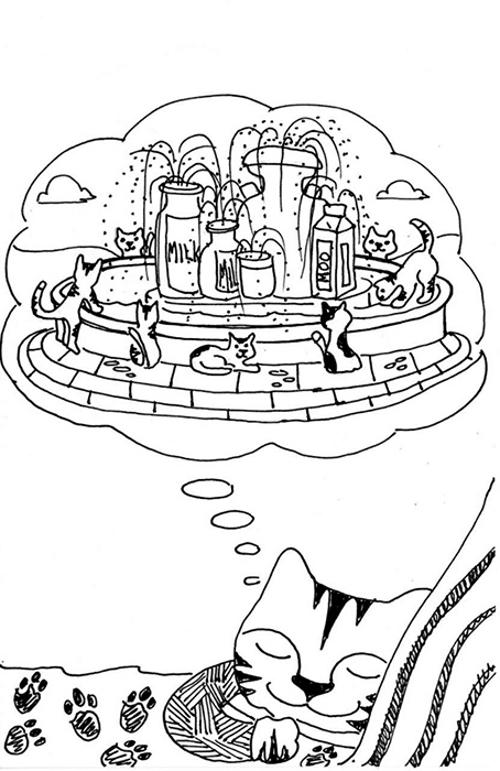 Cat Art Link Cartoon Pen Ink Drawing Dreamd