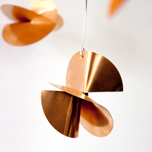 Copper mobile close up