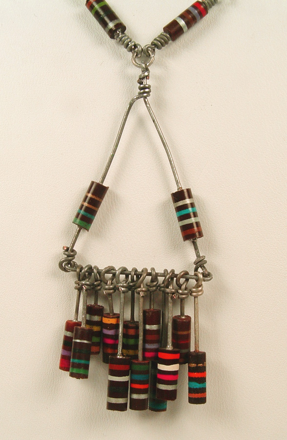 Pendant made of resistors.
