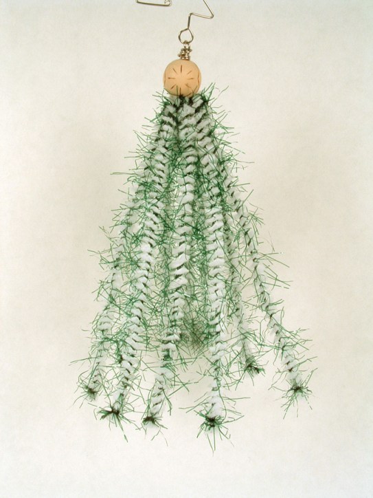 Christmas tree ornament made of pipe cleaners.