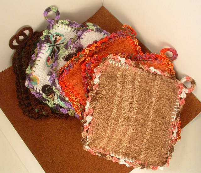 Pile of finished hot pads