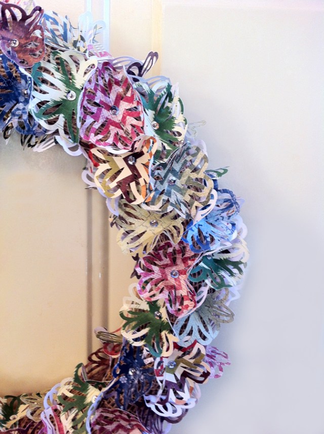 Side view of wreath