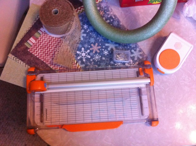 Supplies needed for paper wreath