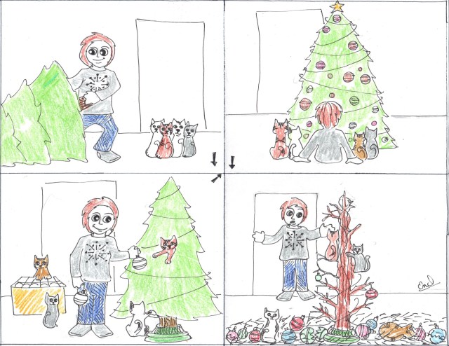 catoon christmas tree