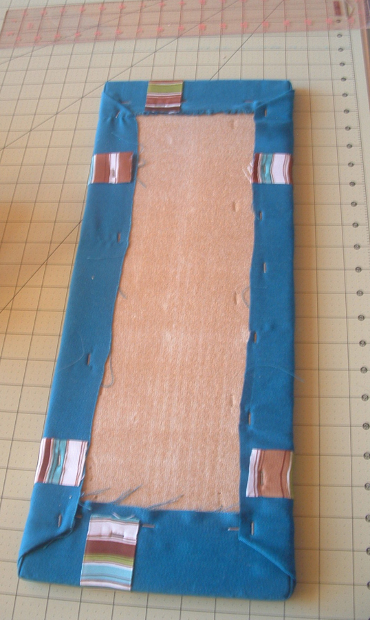 All ribbon is stapled to the display.