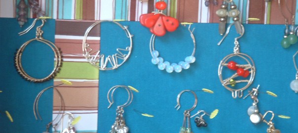 close up of earring display