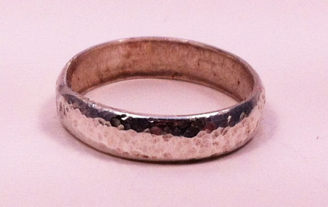 Sterling silver hammered ring