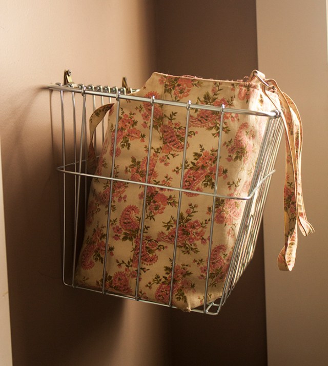 wall-mounted bicycle basket