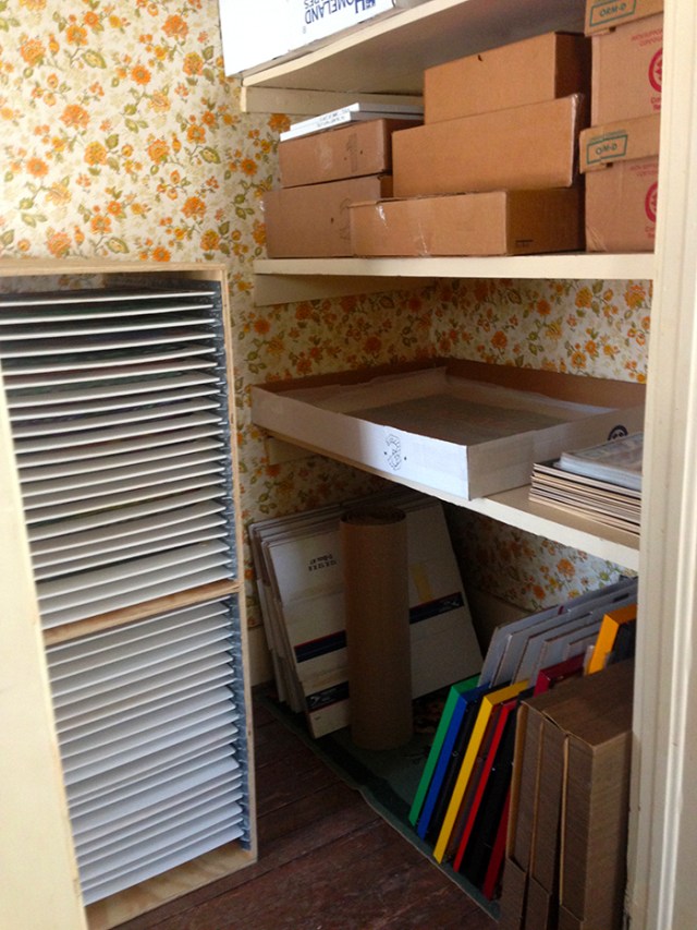 pastel storage with shelf system