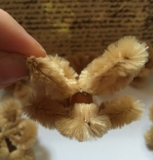 how I glued the layers together with a wooden bead