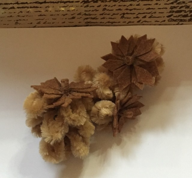 finished pine cones stacked on top of each other