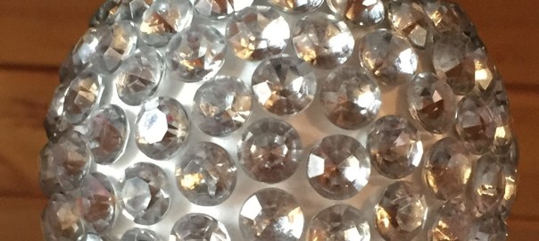 finished rhinestone covered ornament