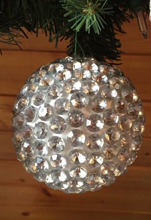 finished rhinestone covered ornament