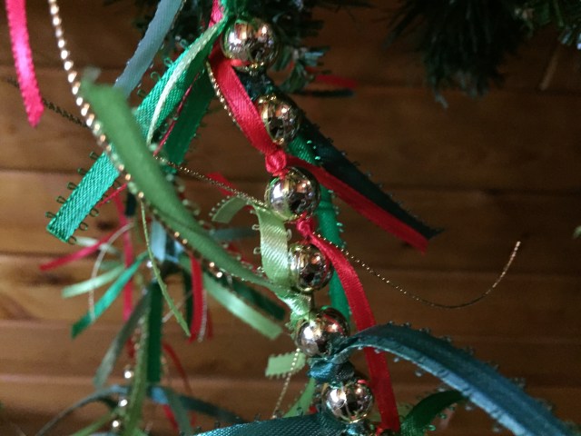 Close up of ribbon garland