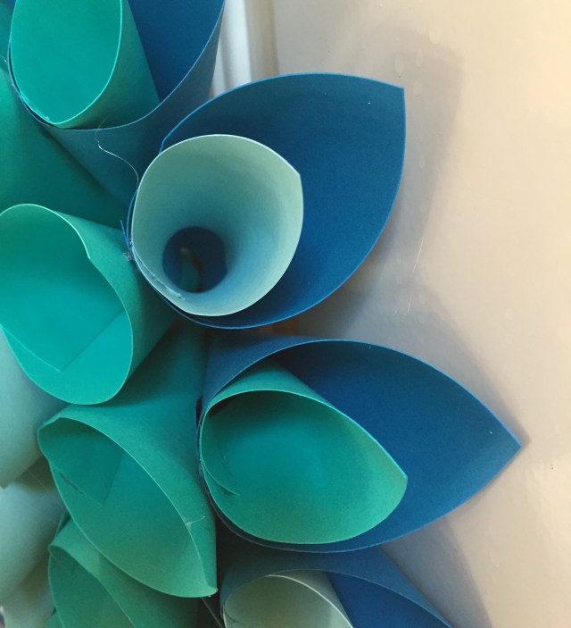 3 inch cones glued inside the outer ring of 4 inch cones