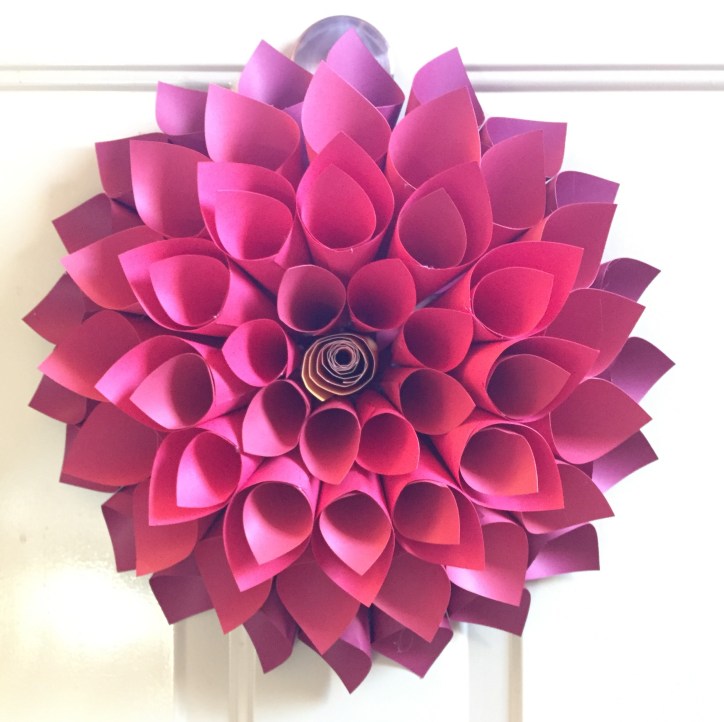 red paper cone wreath