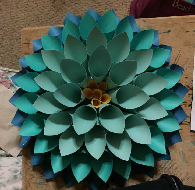 yellow center of flower done